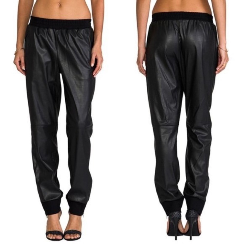 BCBGMaxAzria Sugi Faux Leather Joggers Size XXS